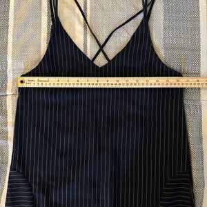 TOPSHOP- Pinstripe V neck dress w/ front slits.